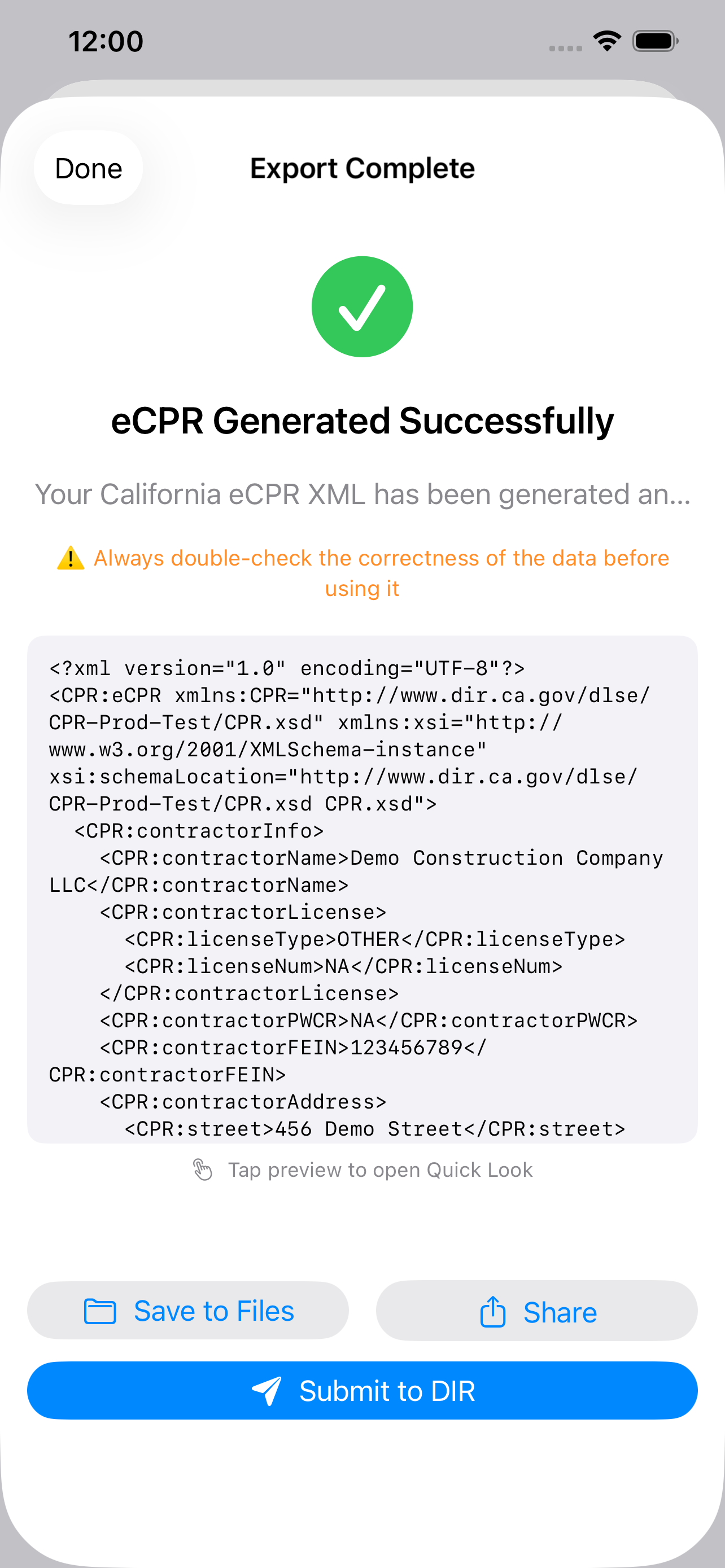 eCPR Export